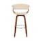Armen Living Julyssa 26" Counter Height Swivel Cream Faux Leather and Walnut Wood Bar Stool LCJSBAWACR26 - alternate 4